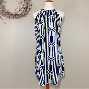 FIFTH&PARK navy and yellow casual dress